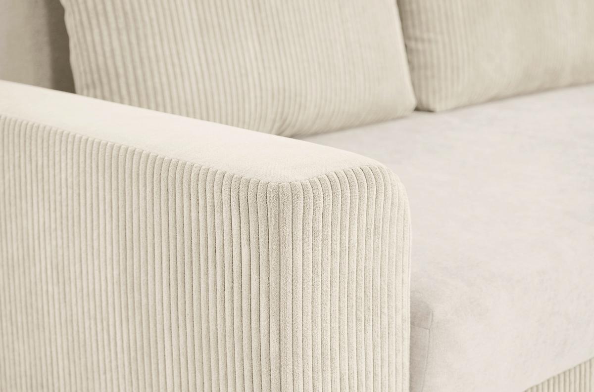 Ecksofa Diever Creme S: 239x141 cm - Chromfarben/Creme, Design, Textil (239/141cm) - Livetastic