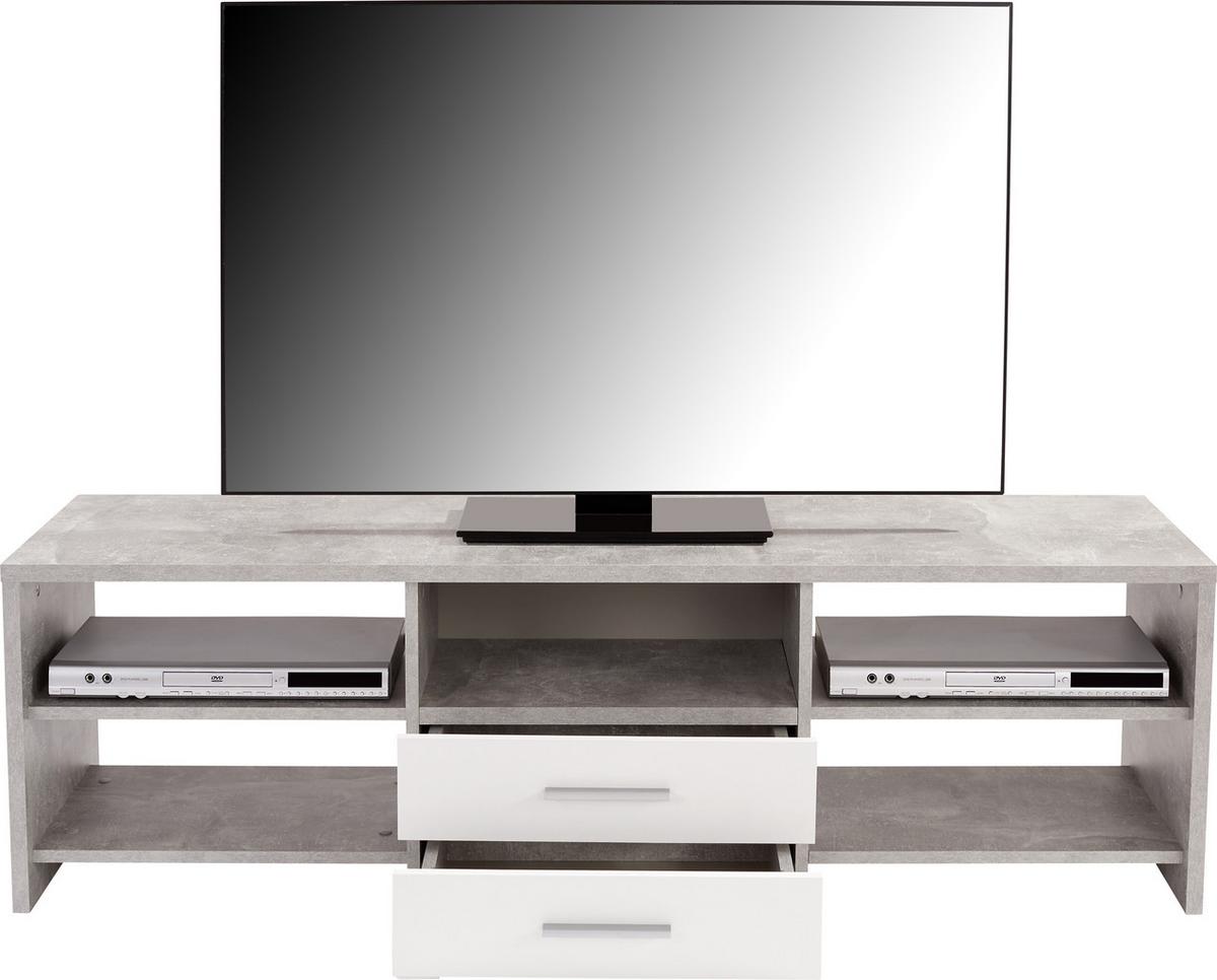 TV-Lowboard Tico B: 150 cm Grau, Weiß - Schwarz/Weiß, MODERN, Holz (150/45/40cm)