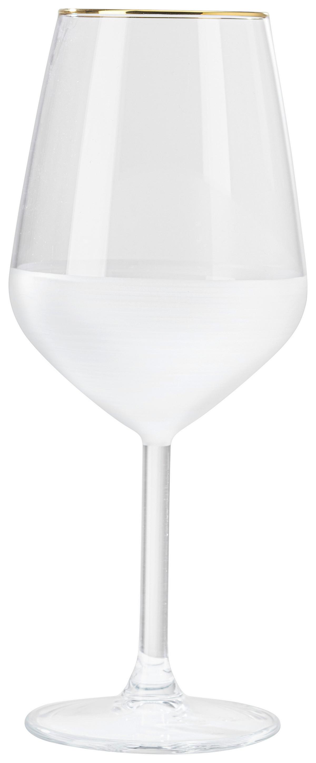 Skleníce na víno Goldline, 490ml - bílá, Moderní, sklo (6,4/22cm) - Premium Living
