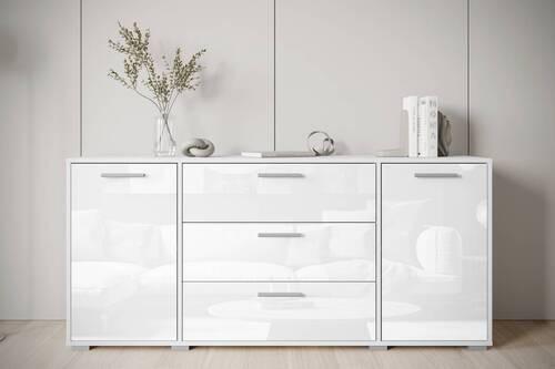 Sideboard 150cm Bogota Weiß - Weiß Hochglanz/Weiß, Basics, Holzwerkstoff (150/68/40cm) - MID.YOU