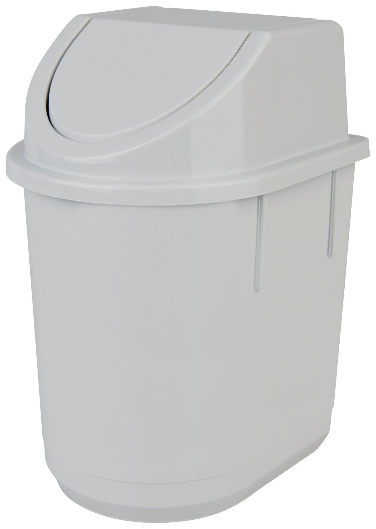 Tischabfalleimer Leo Grau oder Weiß 1,5 L, H: Ca 19,5 cm - Dunkelgrau/Hellgrau, Kunststoff (14/12,5/19,5cm) - Homezone