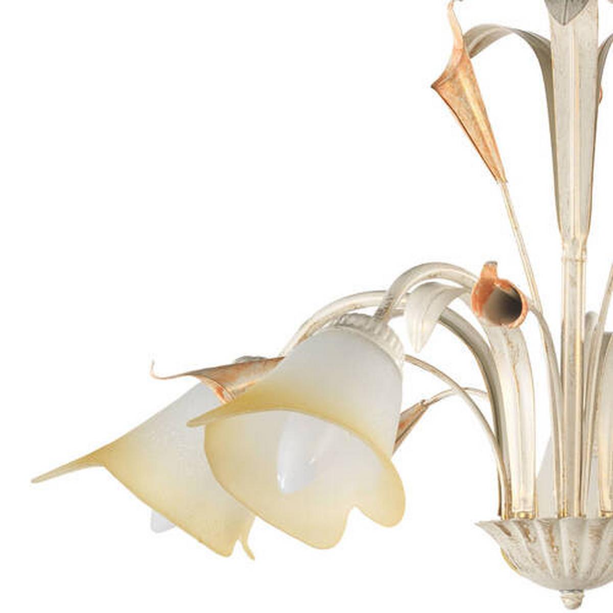 Kronleuchter 4722/5 - Weiß, Natur, Glas/Metall (70/100cm)