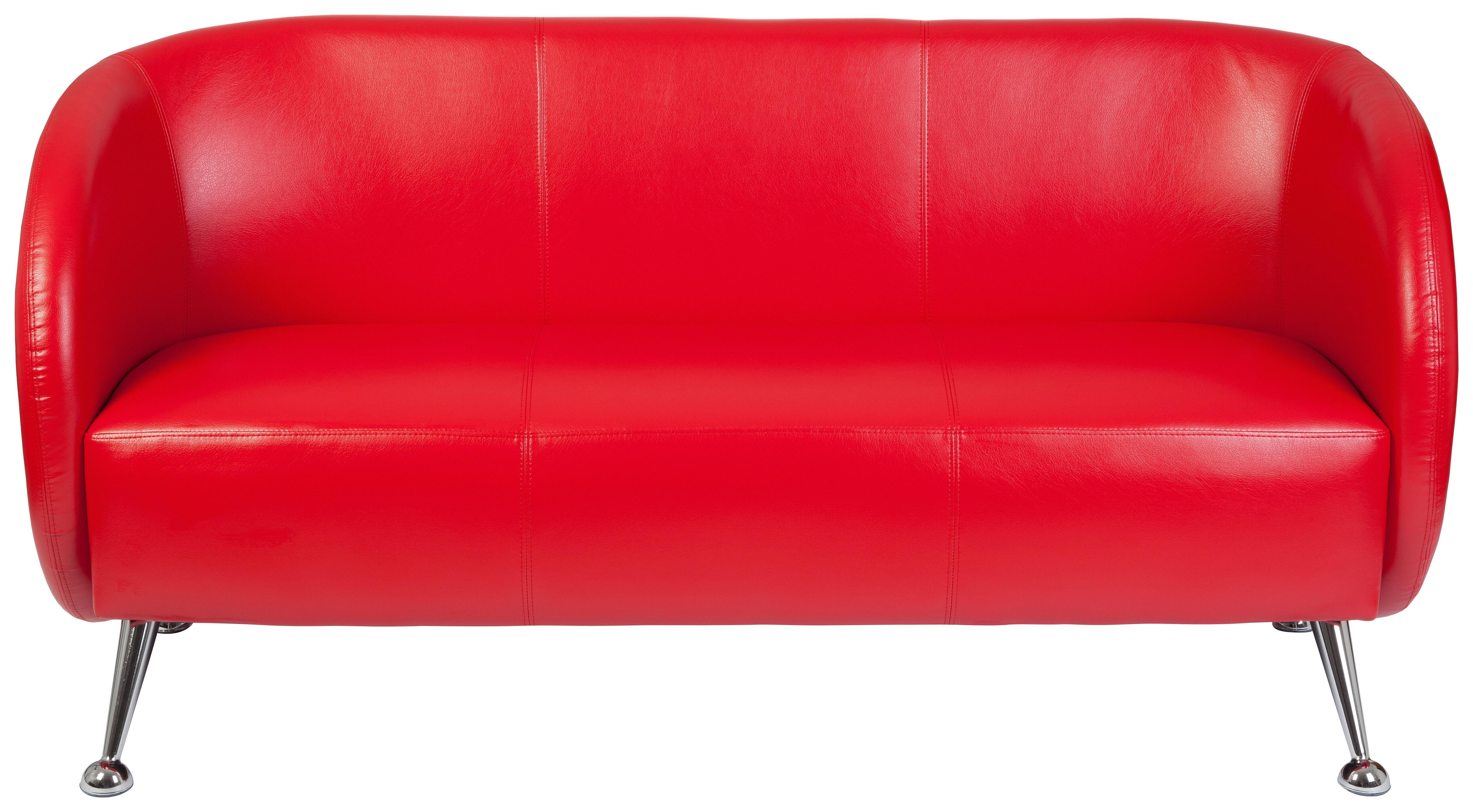 3-sitzer-sofa St. Lucia Rot - Chromfarben/Rot, MODERN, Textil (168/85/58cm) - MID.YOU