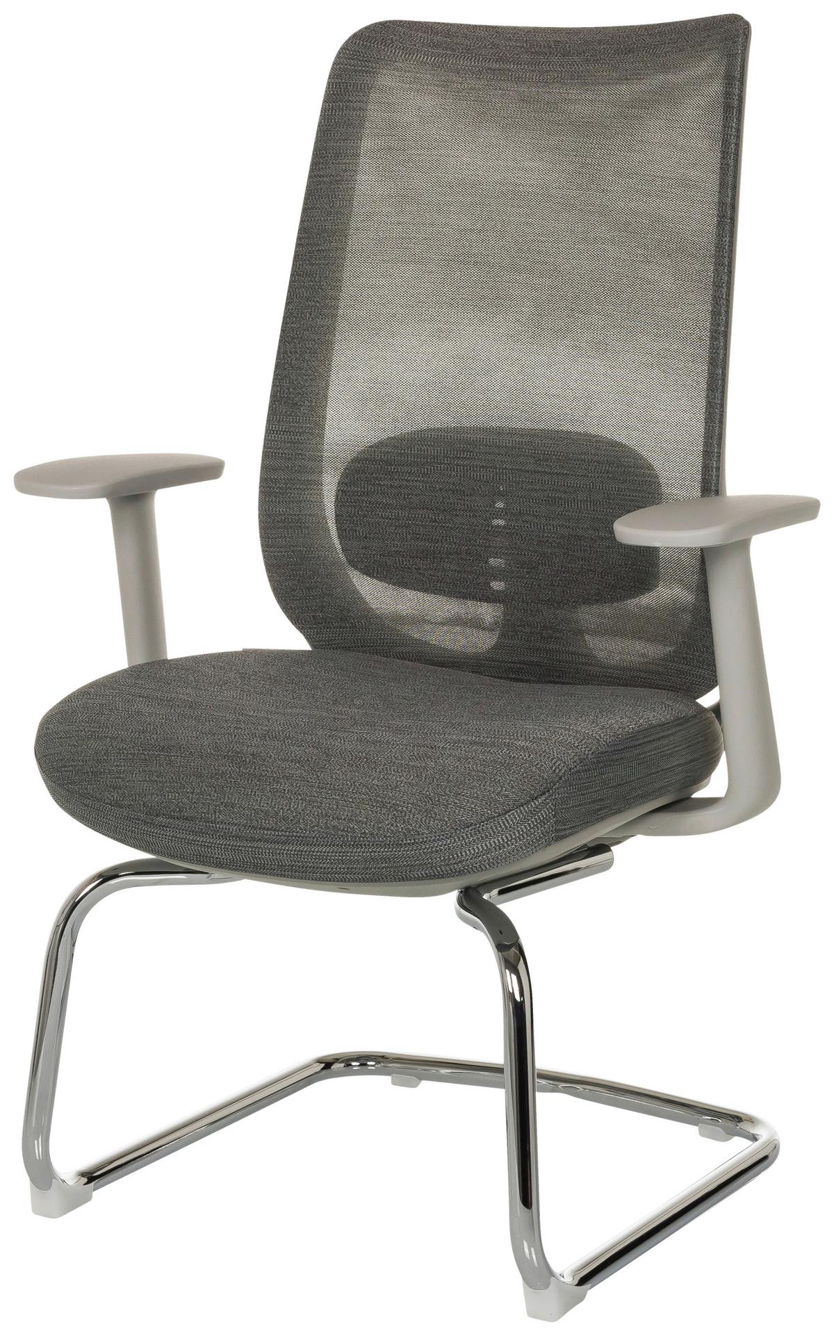 BESUCHERSTUHL Mileston Grau B: 67cm - Silberfarben/Grau, MODERN, Kunststoff/Textil (67/99/60cm) - MID.YOU