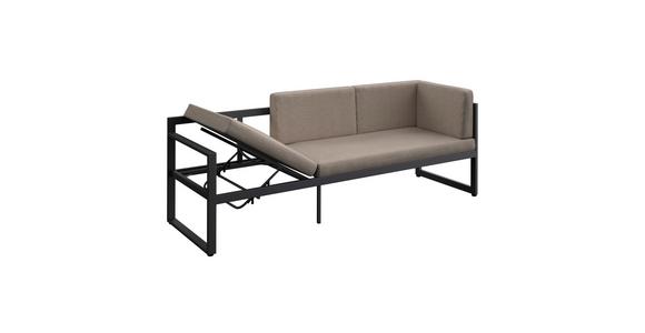 Loungegarnitur 5-Tlg Genf Metall/Textil/Glas mit Kissen - Hellgrau/Grau, MODERN, Glas/Textil (213/136cm) - Beldano