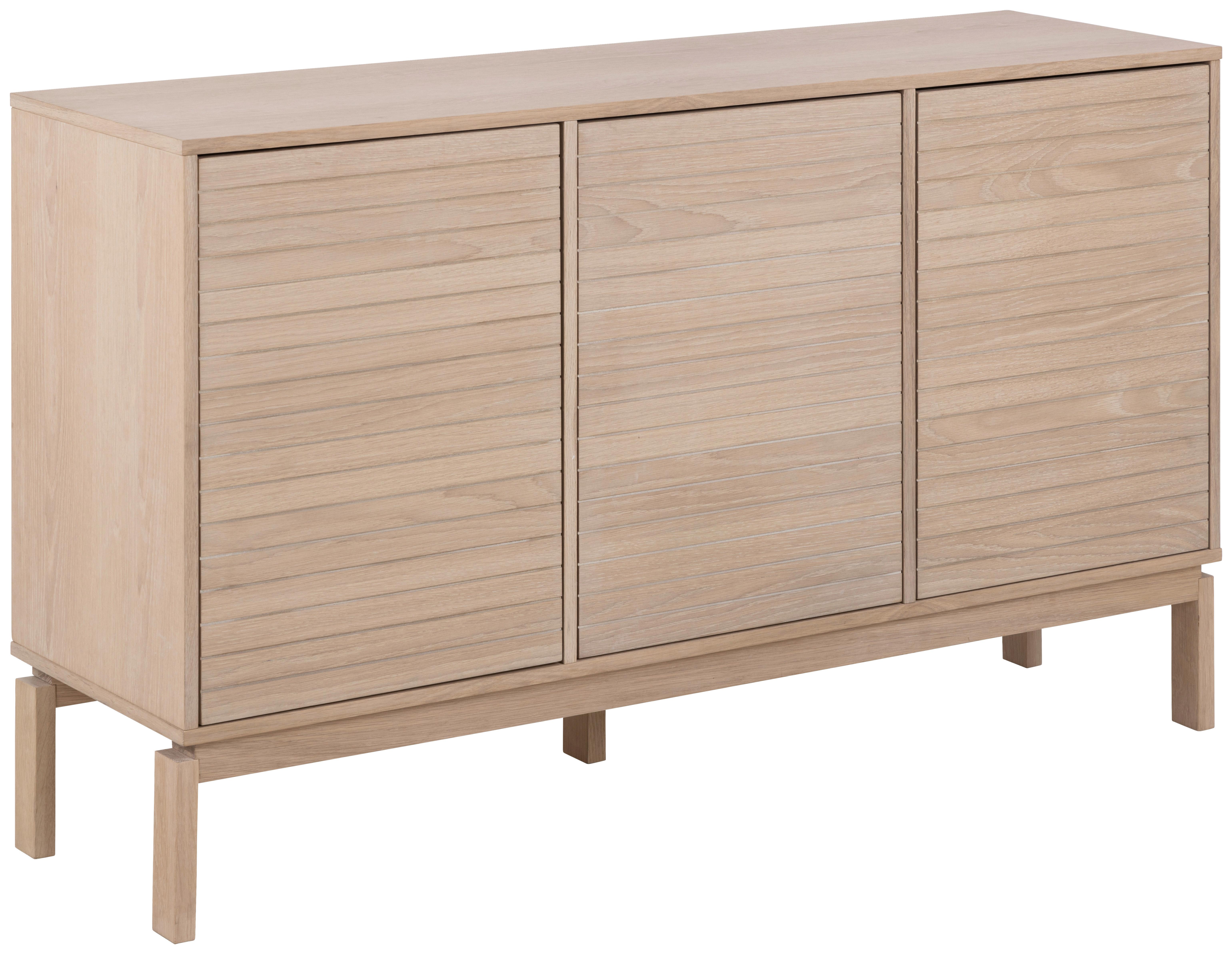 Komoda LINLEY dyha - bílá/barvy dubu, Design, kompozitní dřevo (135,4/80/40cm) - Livetastic