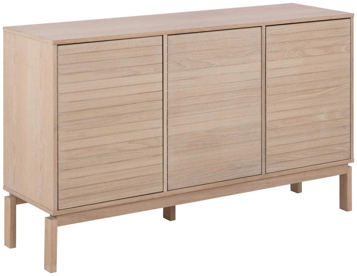 Komód Linley 135/80cm - tölgyfa színű/fehér, Design, faalapú anyag (135,4/80/40cm) - Livetastic