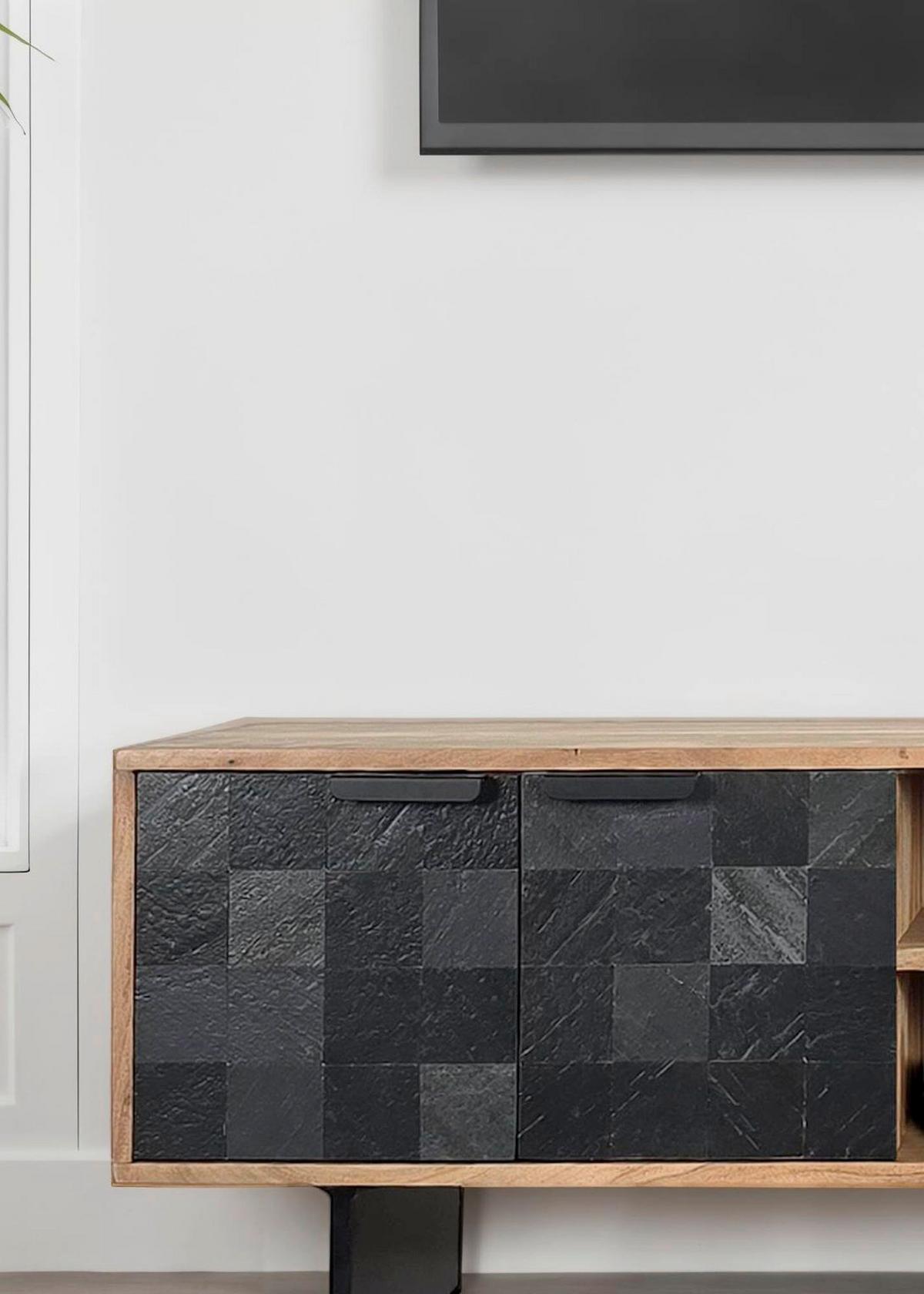 Lowboard Akaziefarben B: 150cm - Anthrazit/Schwarz, Design, Holz (150/45/35cm) - MID.YOU