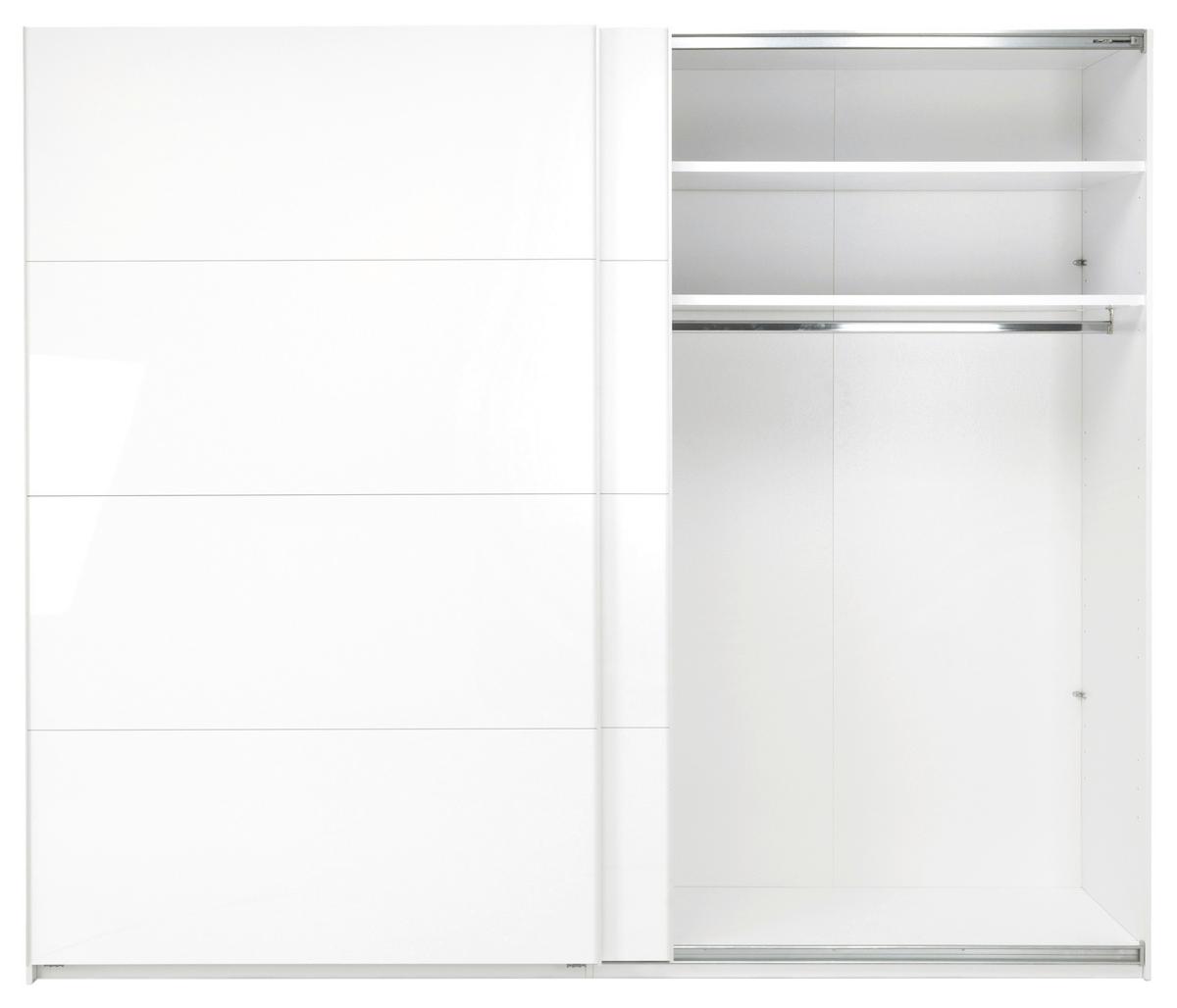 SCHIEBETÜRENSCHRANK Viva Weiß Hochglanz B: 250cm - Weiß Hochglanz/Weiß, MODERN, Holzwerkstoff (250/210/62cm) - P & B