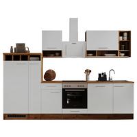 Küchenzeile Economy M. Geräten 310 Cm Weiß/wildeiche - Wildeiche/Weiß, Basics, Holzwerkstoff (310cm) - Respekta