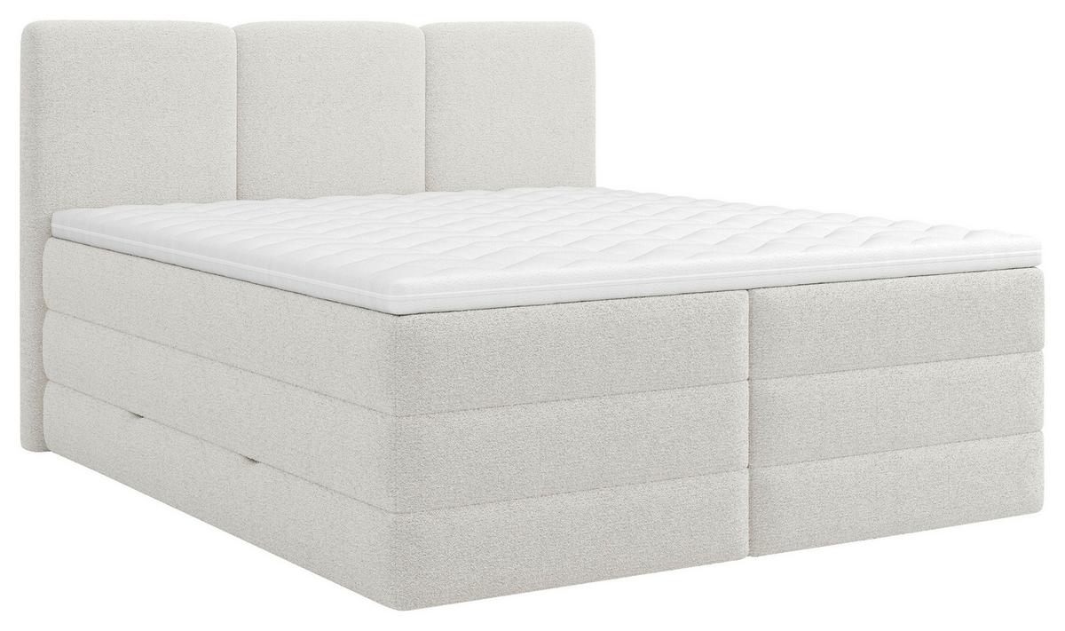 Boxspringbett mit Topper & Bettkasten 180x200 Castel - Schwarz/Weiß, MODERN, Holz/Holzwerkstoff (180/200cm) - MID.YOU