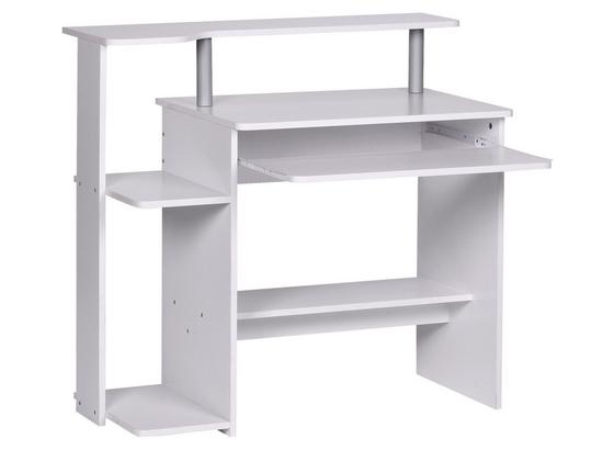 Computertisch mit Ablagefächer B 94cm H 90cm, Weiß - Weiß, KONVENTIONELL, Holzwerkstoff (94/90/48cm) - Livetastic Computertisch mit Ablagefächer B 94cm H 90cm, Weiß - Weiß, KONVENTIONELL, Holzwerkstoff (94/90/48cm) - Livetastic