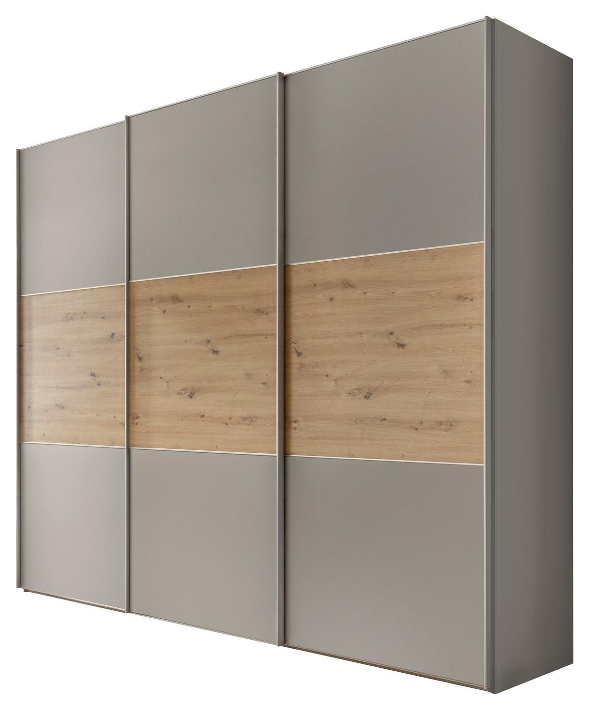 Schwebetürenschrank 336cm Includo Grau/Artisan Eiche - Eiche Artisan/Grau, Design (336/222/68cm) - MID.YOU