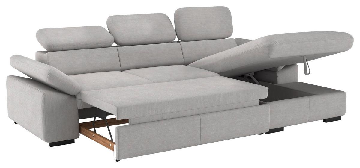 Ecksofa Lola, Hellgrau S: 250x165 Cm - Hellgrau/Schwarz, Design, Textil (250/165cm) - Livetastic