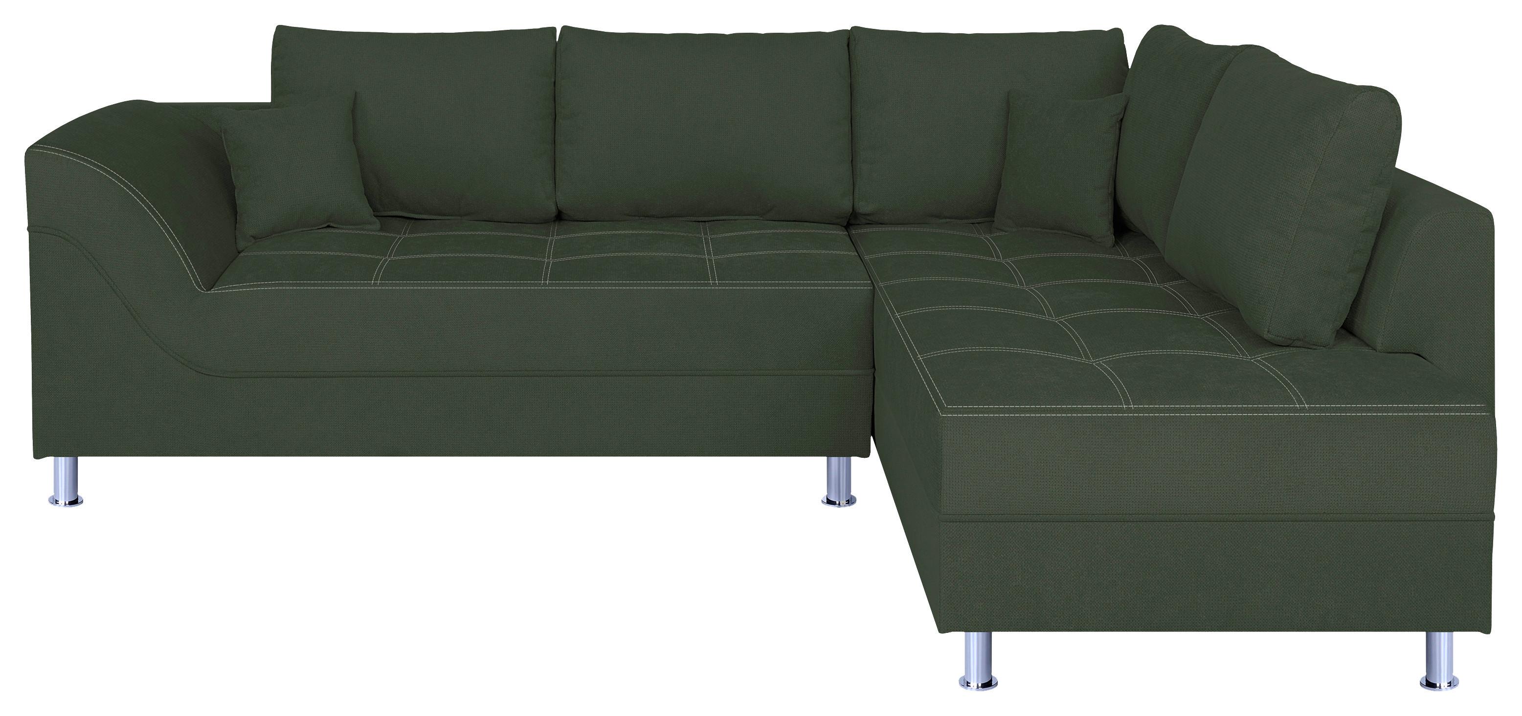 Rohová sedačka BENNY, oboustranná, tmavě zelená - černá/tmavě zelená, Design, kompozitní dřevo/textil (267/202cm) - P & B