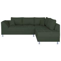Rohová sedačka BENNY, obojstranná, tmavozelená - čierna/tmavozelená, Design, kompozitné drevo/textil (267/202cm) - P & B