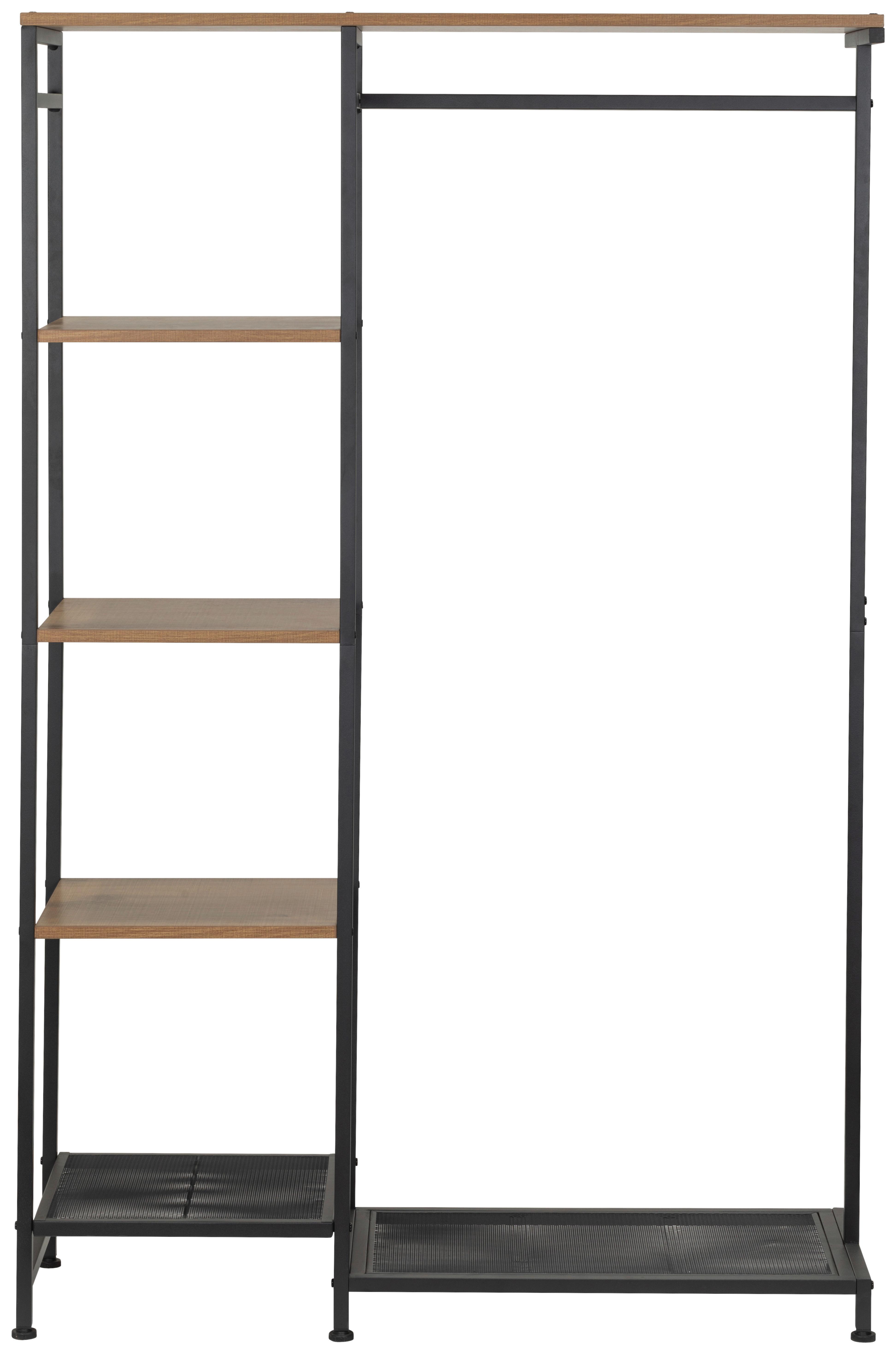 GARDEROBENSTÄNDER Naturfarben/Schwarz B: 100cm - Schwarz/Naturfarben, MODERN, Holzwerkstoff/Metall (100/165/36cm) - P & B
