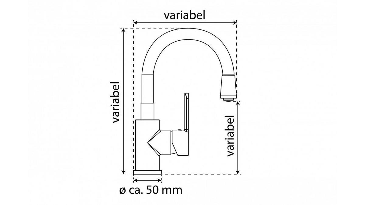 Fürdőszobai Csaptelep Flexo N - króm/fehér, Konventionell, műanyag/fém (5,0/variabel/variabelcm)