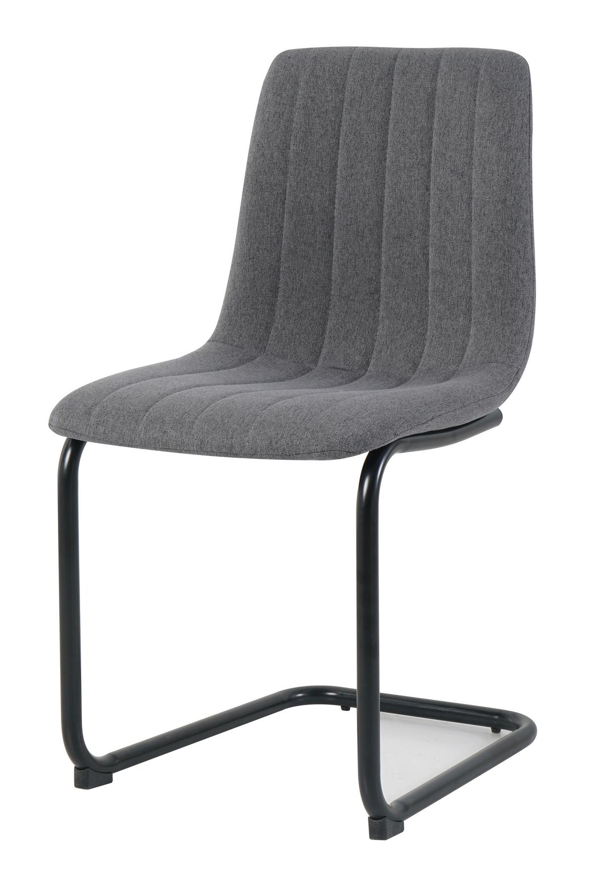 STUHL-SET Anthrazit, B: 43cm - Anthrazit/Schwarz, Design, Textil/Metall (43/87/53cm) - Livetastic