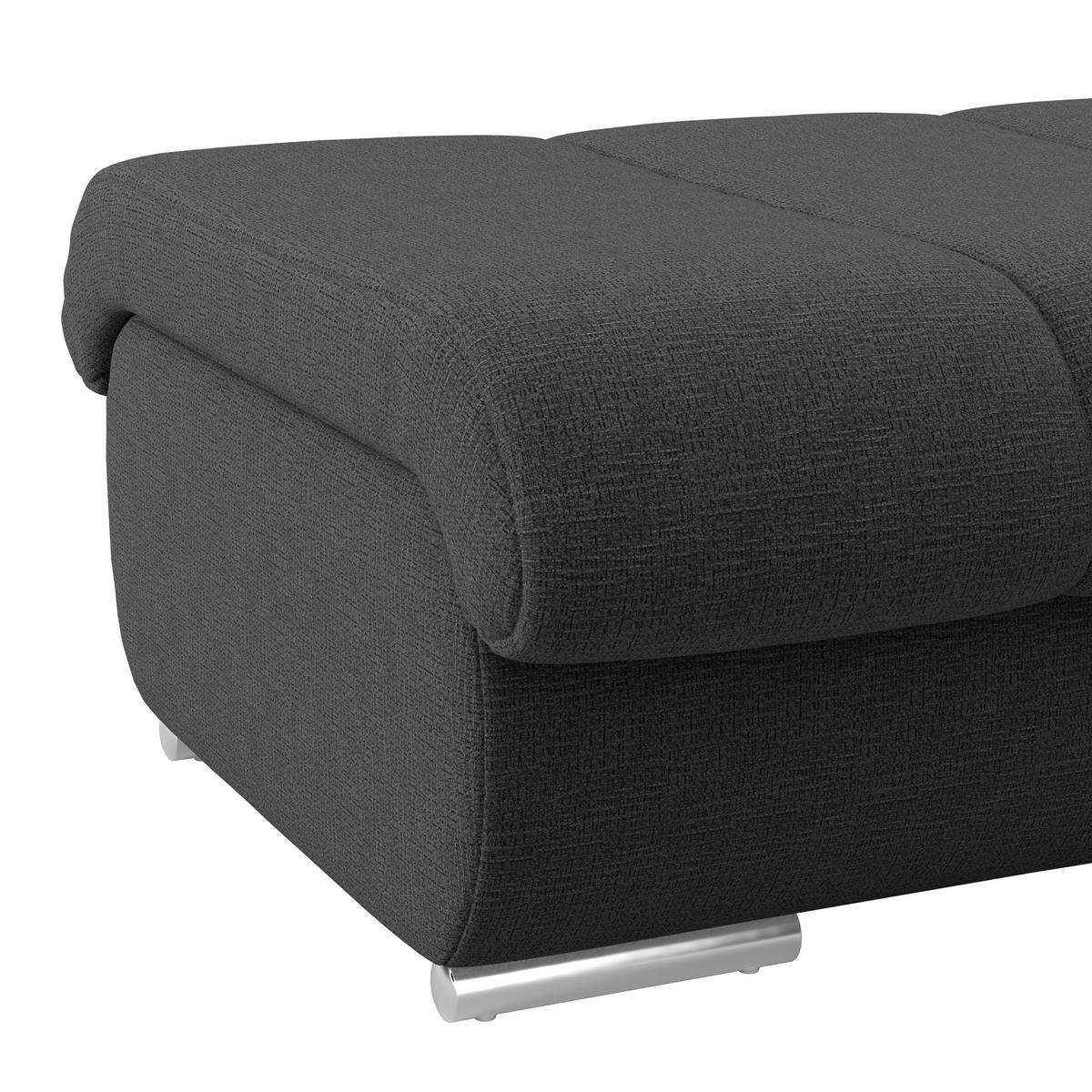 Hocker Multi schwarz, B: 100cm - Chromfarben/Schwarz, MODERN, Textil (100/43/80cm) - Luca Bessoni