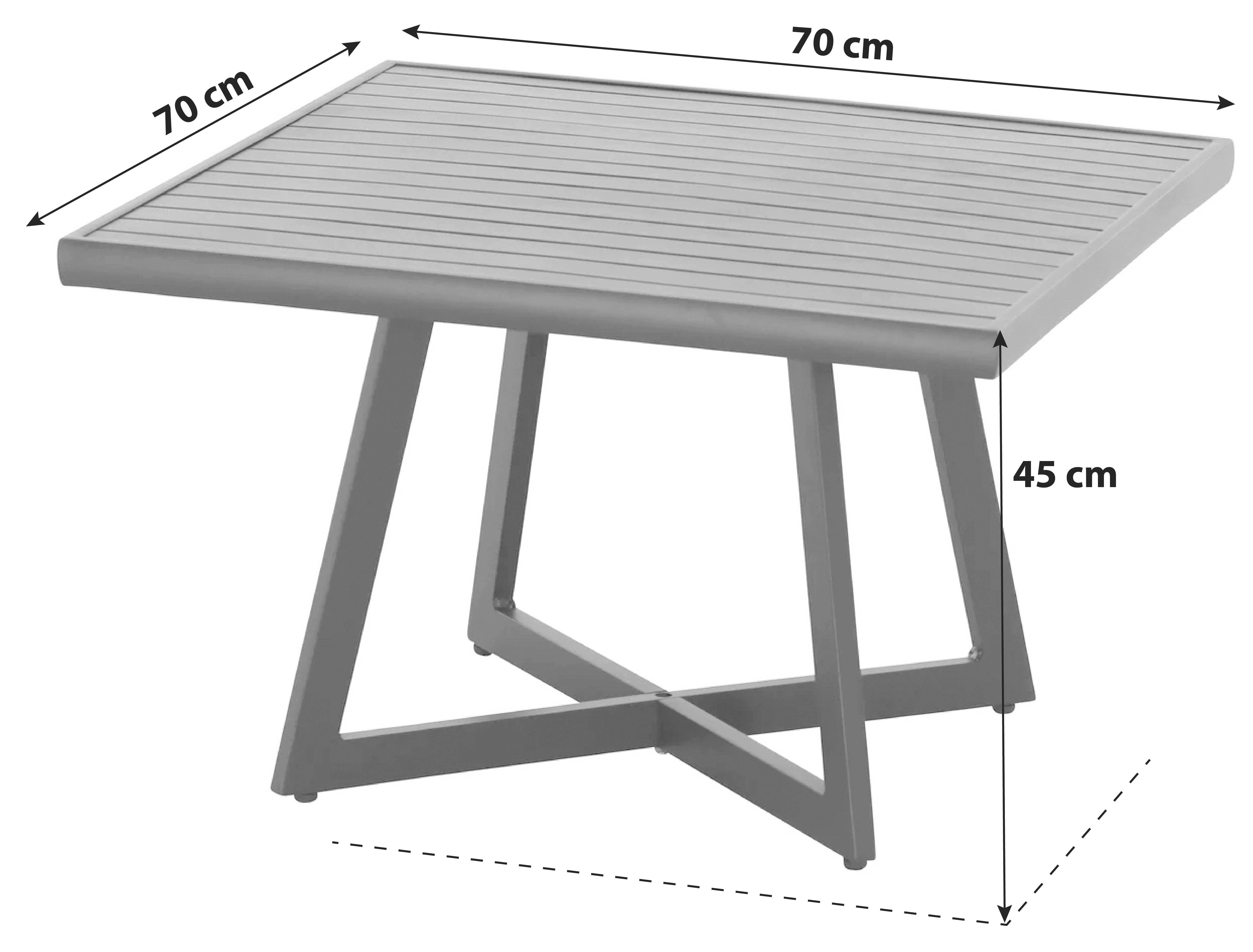 Gartentisch Metall L 70 Cm - Anthrazit, KONVENTIONELL, Metall (70/70/45cm) - Siena Garden