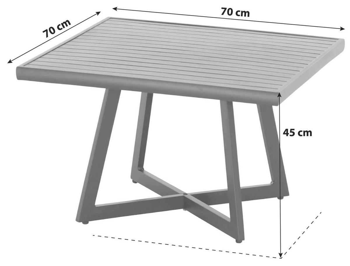 Gartentisch Metall L 70 cm - Anthrazit, KONVENTIONELL, Metall (70/70/45cm) - Siena Garden