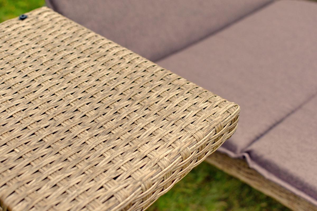 Gartenliege Andalusia - Beige/Braun, MODERN, Textil/Metall (90/100/208cm) - Gardenson