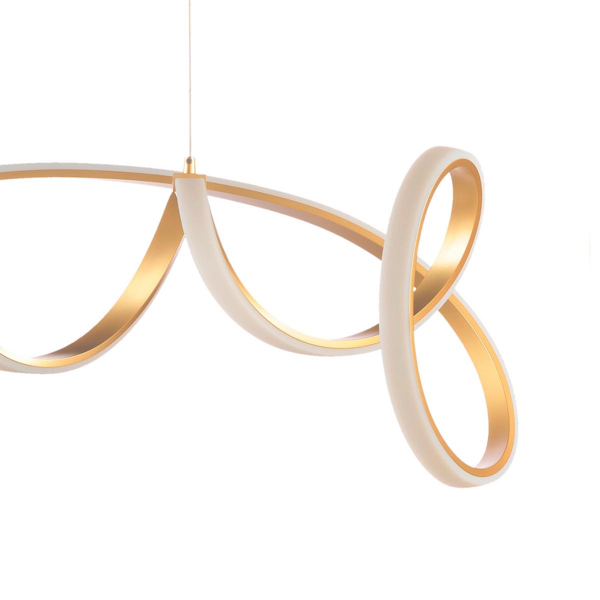 LED-Pendelleuchte Soro Goldfarben L: 102 cm - Goldfarben, Design, Metall (102/40/150cm)