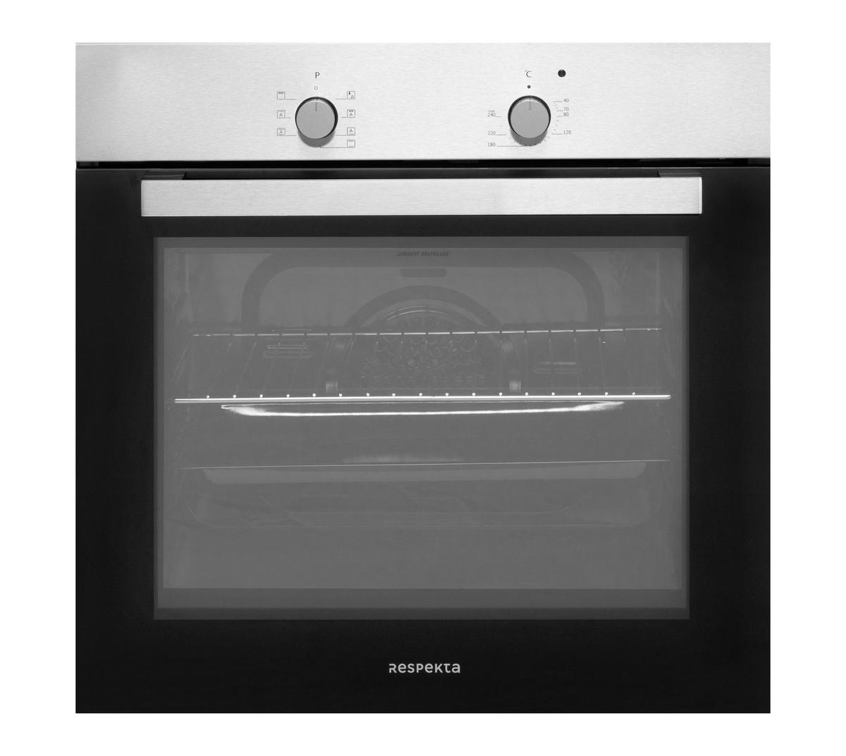Einbauherd-Set B: 59,5 cm Induktion/ Autark - Edelstahlfarben/Schwarz, Trend, Glas/Metall (59,5/59,5/56,5cm) - Respekta