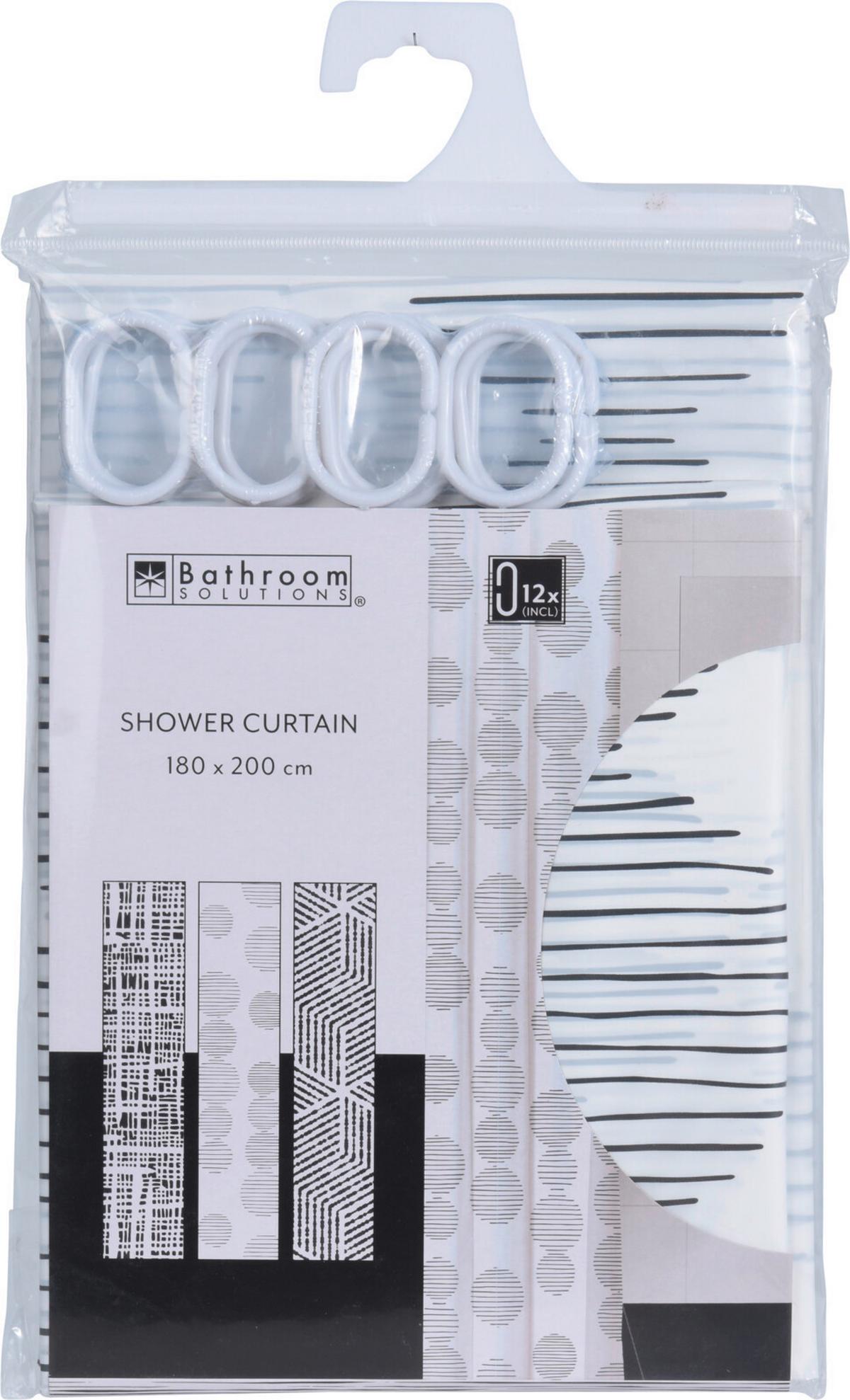 Zuhanyfüggöny 3 Különböző Minta - Basics, műanyag (180/180cm)