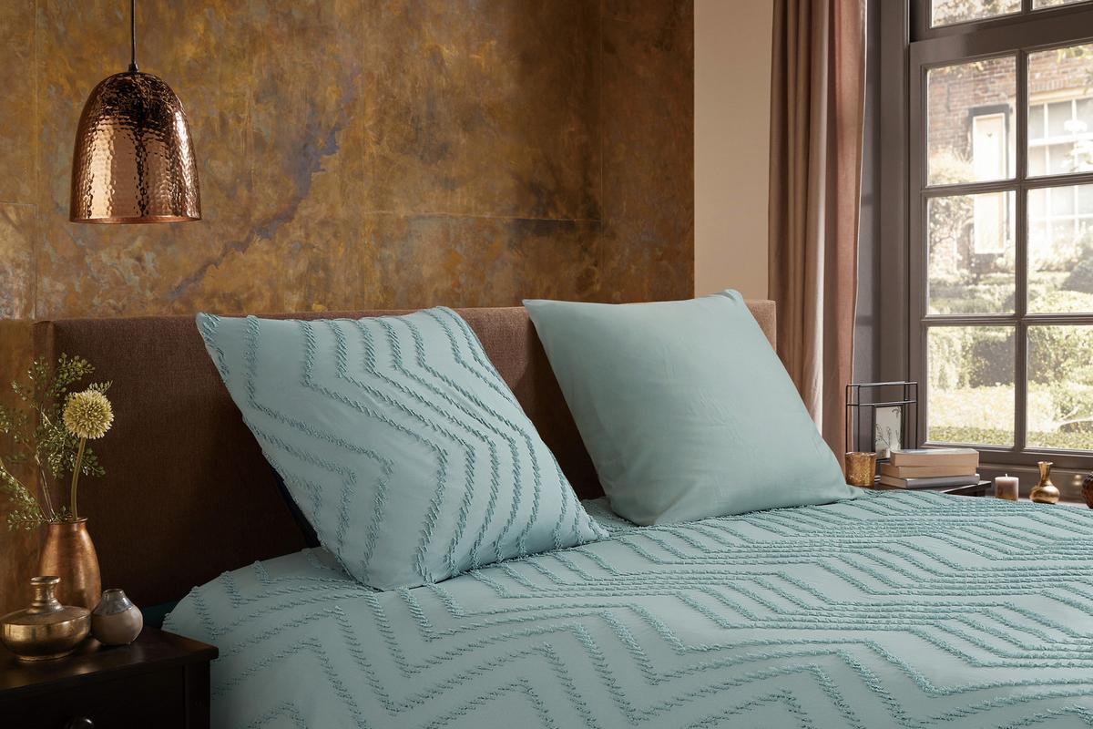 Bettwäsche Zigzag Grün Jadegrün 200x200 Cm - Jadegrün, Basics, Textil (200/200cm)