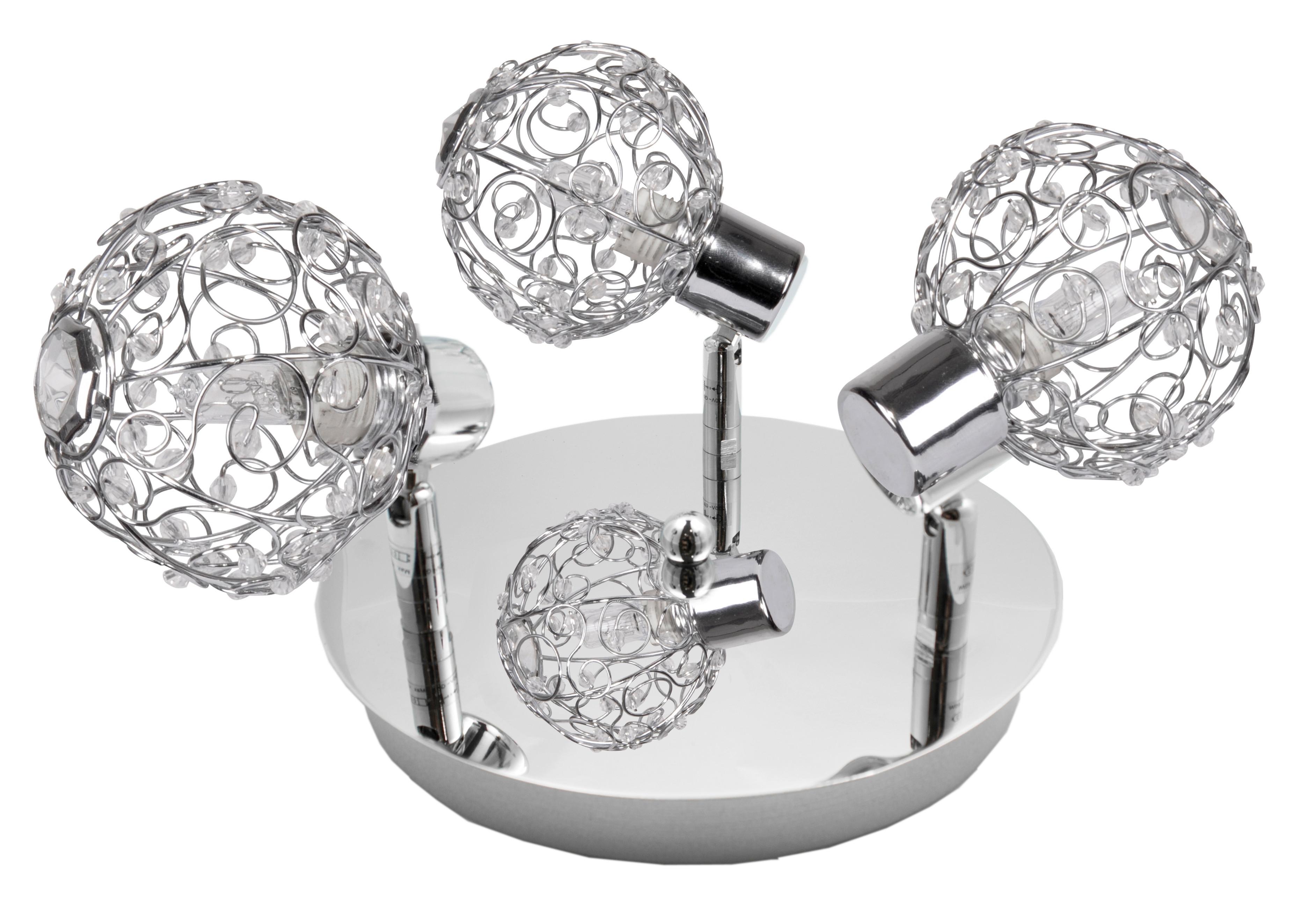 Deckenleuchte 98-13750 Collar - Chromfarben/Transparent, KONVENTIONELL, Glas/Metall (44/44/17cm)