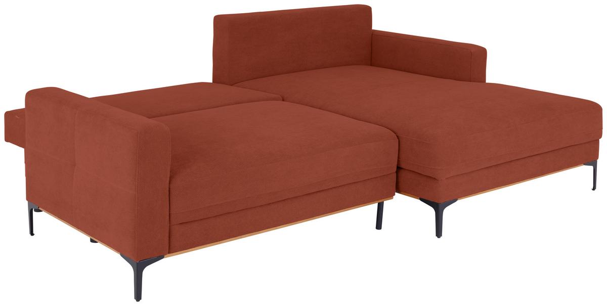 Rohová sedačka BERGAMO, pravá, rezavá - černá/rezavá, Moderní, kov/textil (238/162cm) - Ondega