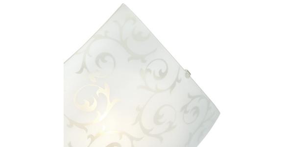 Deckenleuchte Julia L: 25 Cm Mit Floralen Ornamenten - Weiß, KONVENTIONELL, Glas/Metall (25/25/8cm) - James Wood