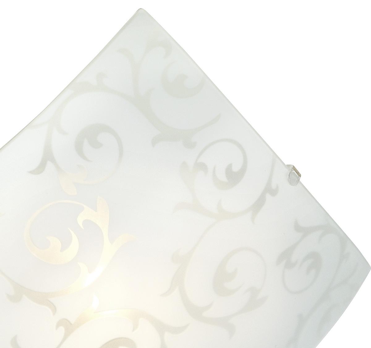 Deckenleuchte Julia L: 25 cm mit Floralen Ornamenten - Weiß, KONVENTIONELL, Glas/Metall (25/25/8cm) - James Wood