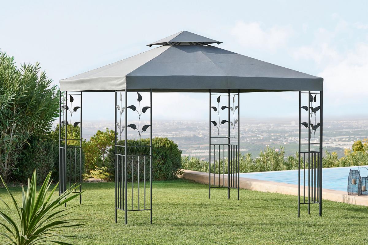 Pavilon Manila - sötétszürke/antracit, Modern, textil/fém (297/267/297cm) - Luca Bessoni