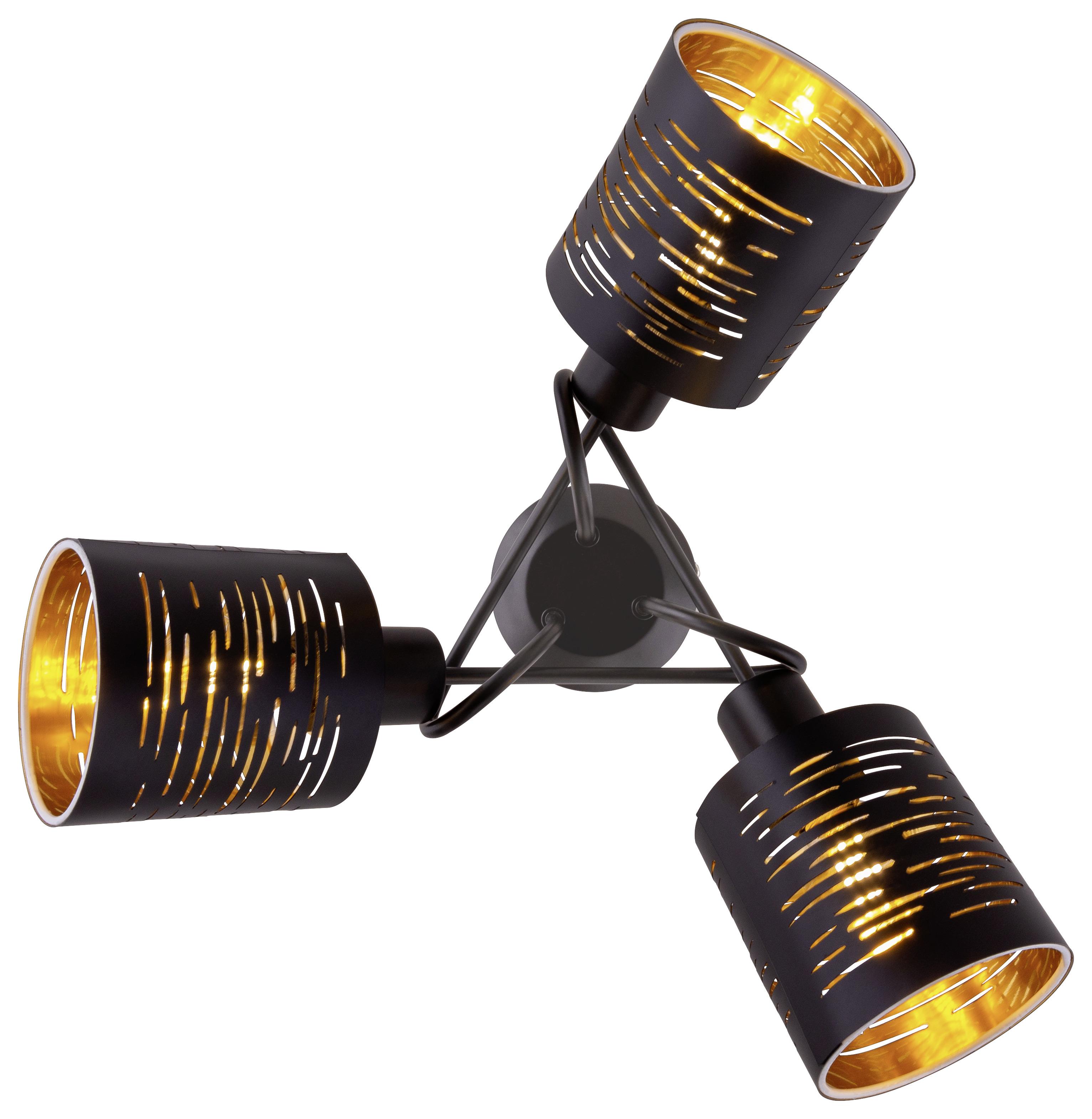 Deckenleuchte Tunno Ø 40 cm - Goldfarben/Schwarz, Design, Kunststoff/Metall (40/21cm) - Globo