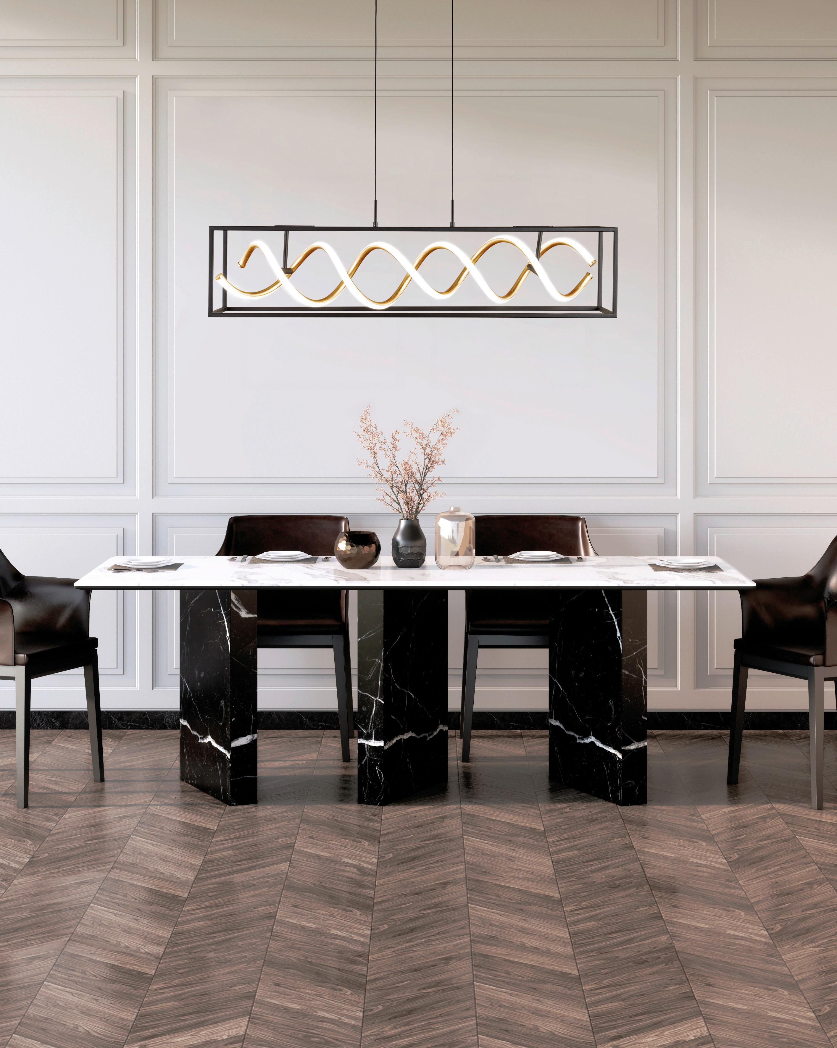 LED-Hängeleuchte, 5100lm 61046 Gian - Schwarz, Design, Metall (90/150cm) - Fischer & Honsel