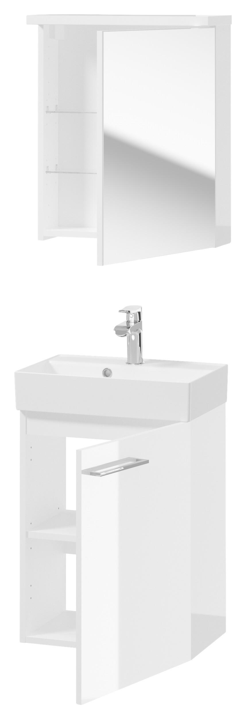 Gästebad mit Spiegelschrank und Waschtischkombination