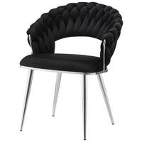 Armlehnstuhl-set Finesse 125 Schwarz - Silberfarben/Schwarz, Design, Kunststoff/Metall (61/82/60cm) - Kayoom