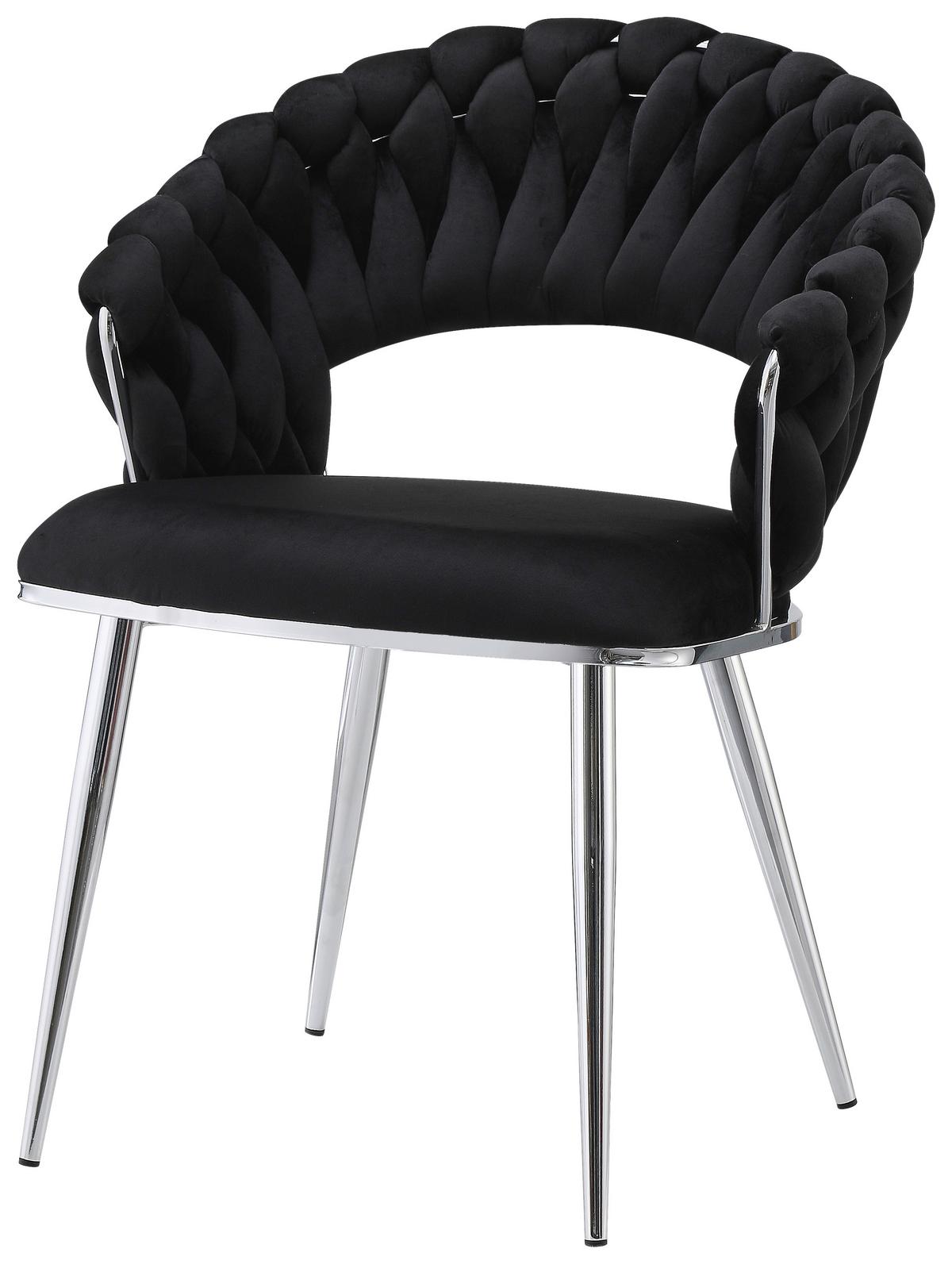 Armlehnstuhl-set Finesse 125 Schwarz - Silberfarben/Schwarz, Design, Kunststoff/Metall (61/82/60cm) - Kayoom