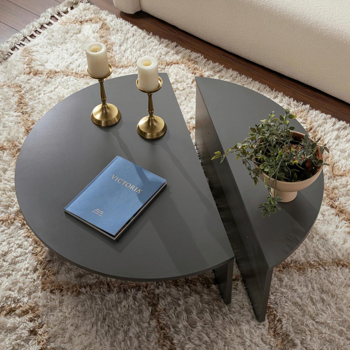 Couchtisch Orion Anthrazit L: 90cm - Anthrazit, Design, Holzwerkstoff (90/60/30cm) - MID.YOU
