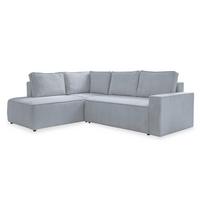 Sedačka OLIVER, ľavá, svetlosivá farba - čierna/svetlosivá, Design, textil/plast (194/247cm) - MID.YOU