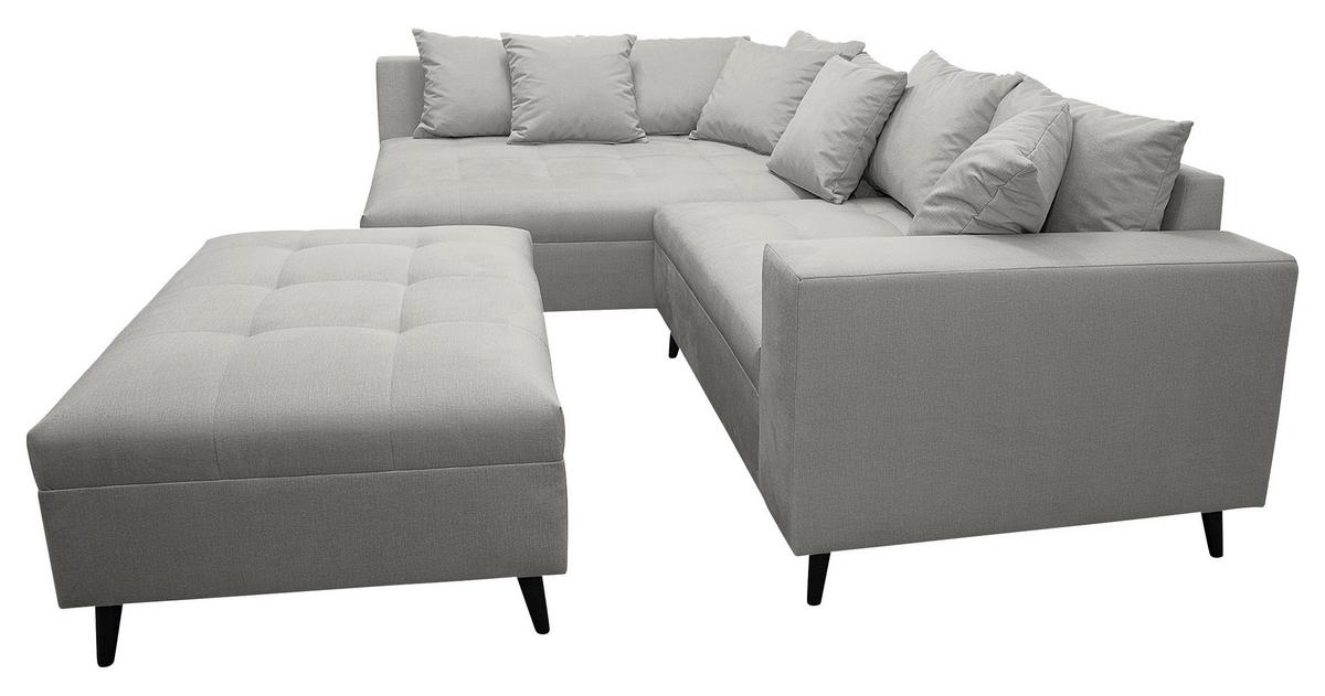 Ecksofa Pruno, Grau S: 174x247 Cm - Schwarz/Grau, Design, Textil (174/247cm) - MID.YOU