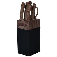 Messerblock Simon - Nussbaumfarben/Schwarz, KONVENTIONELL, Kunststoff/Metall - James Wood