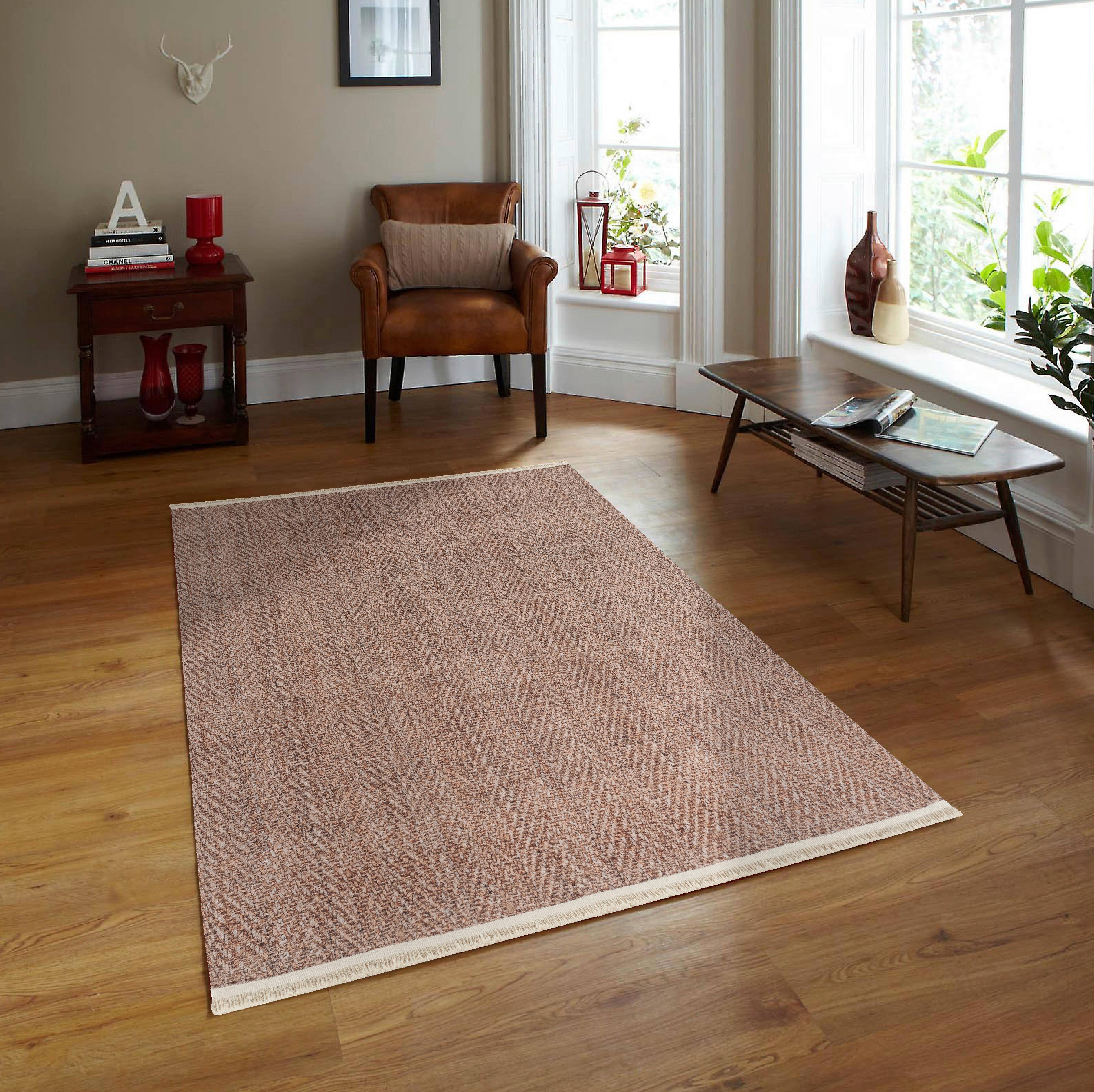 Webteppich Beige Krissy 120x170 cm - Beige, KONVENTIONELL, Textil (120/170cm)