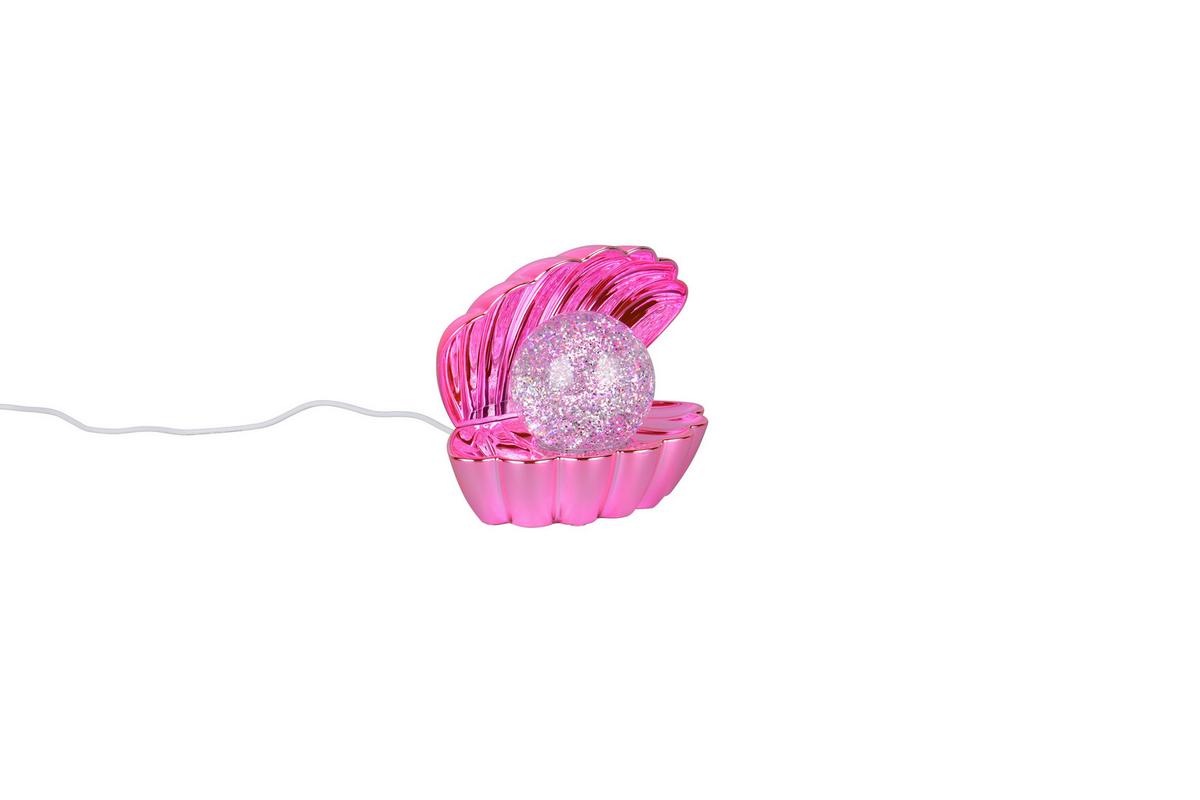 LED-TISCHLEUCHTE Glitzerkugel, pink, 0,80W - Pink/Transparent, Trend, Kunststoff (17.5/12,5/14,5cm)