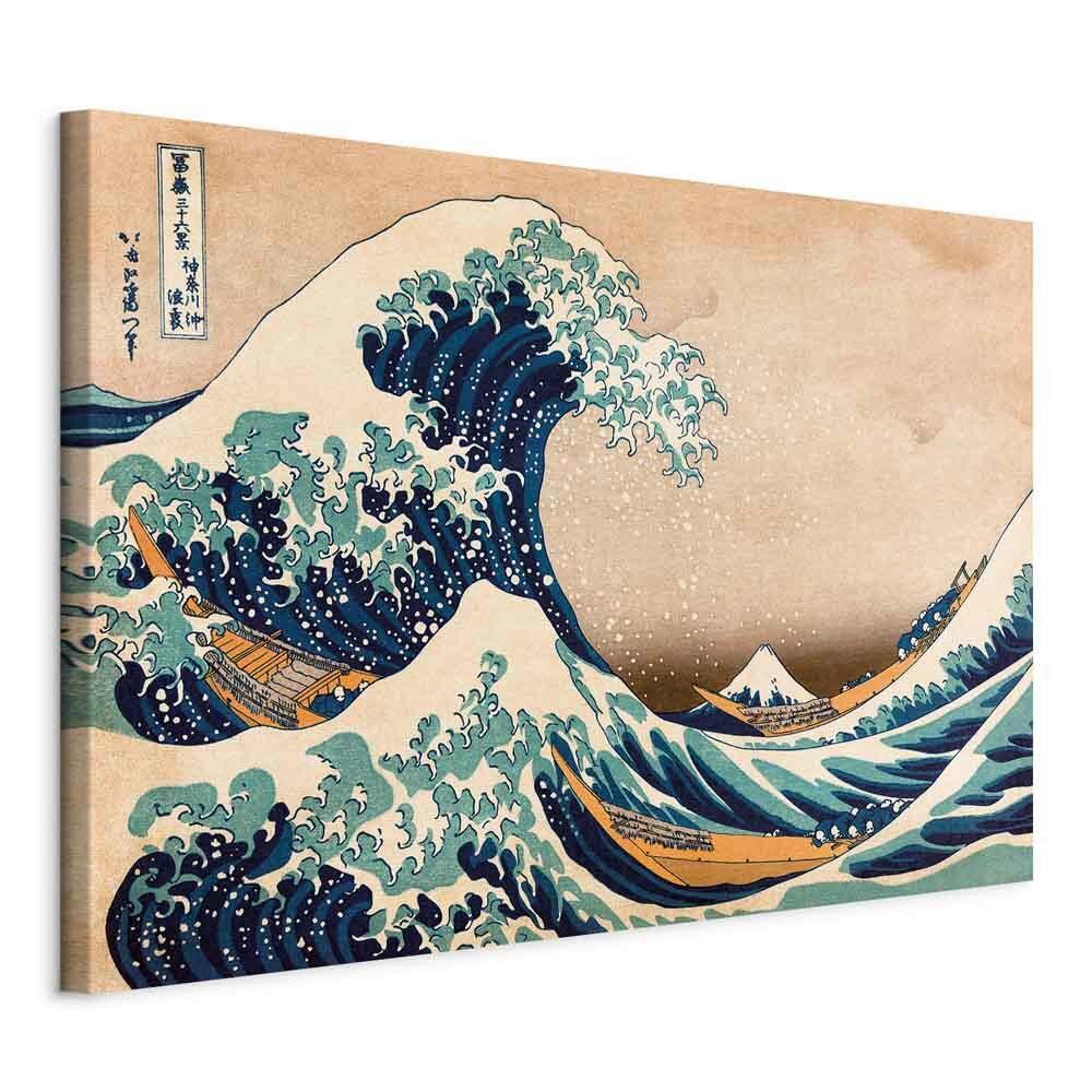 Leinwandbild Blau Beige B: 90 cm