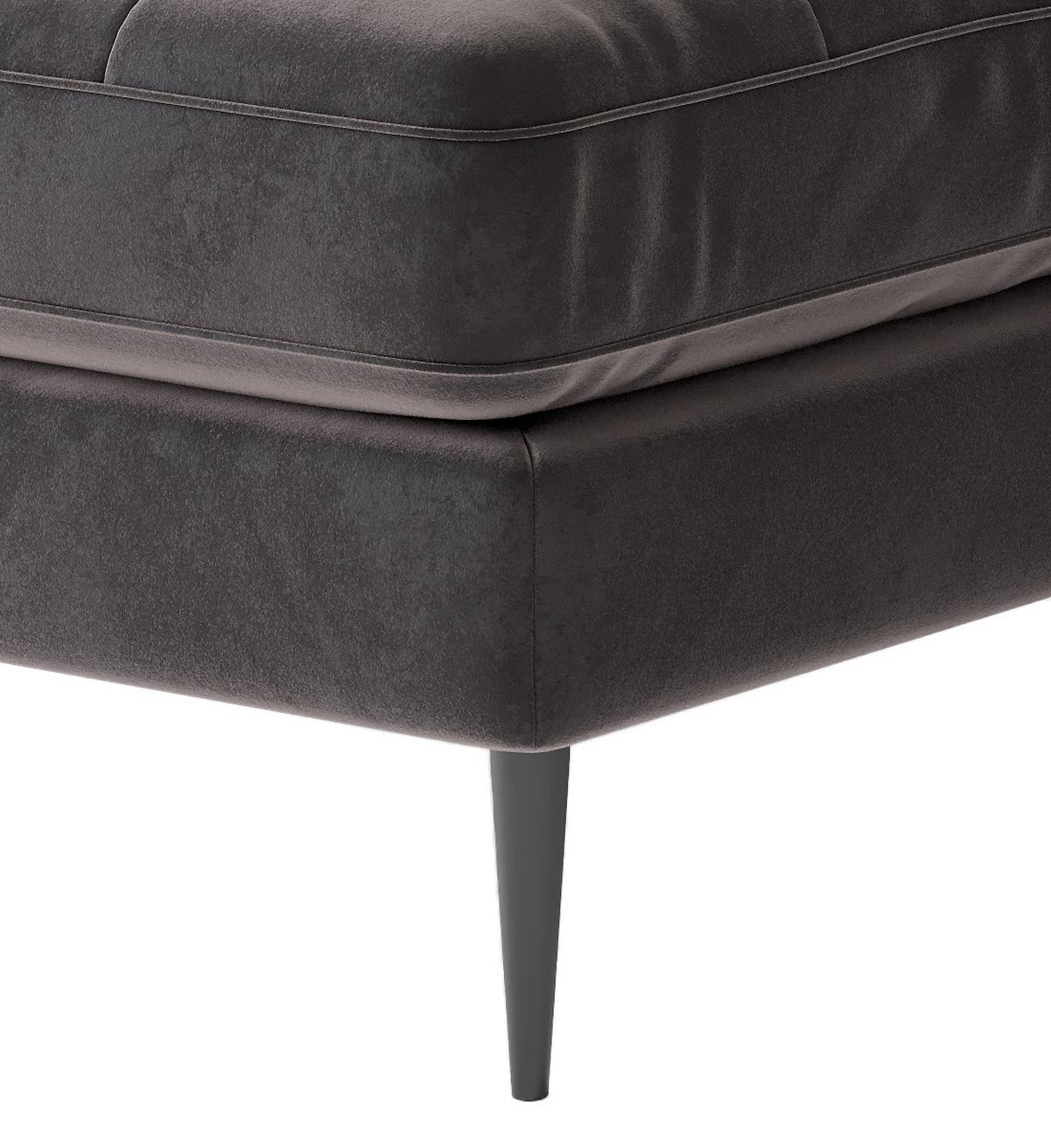 Ecksofa Scott - Edelstahlfarben/Anthrazit, Design, Textil (259/206cm) - Livetastic