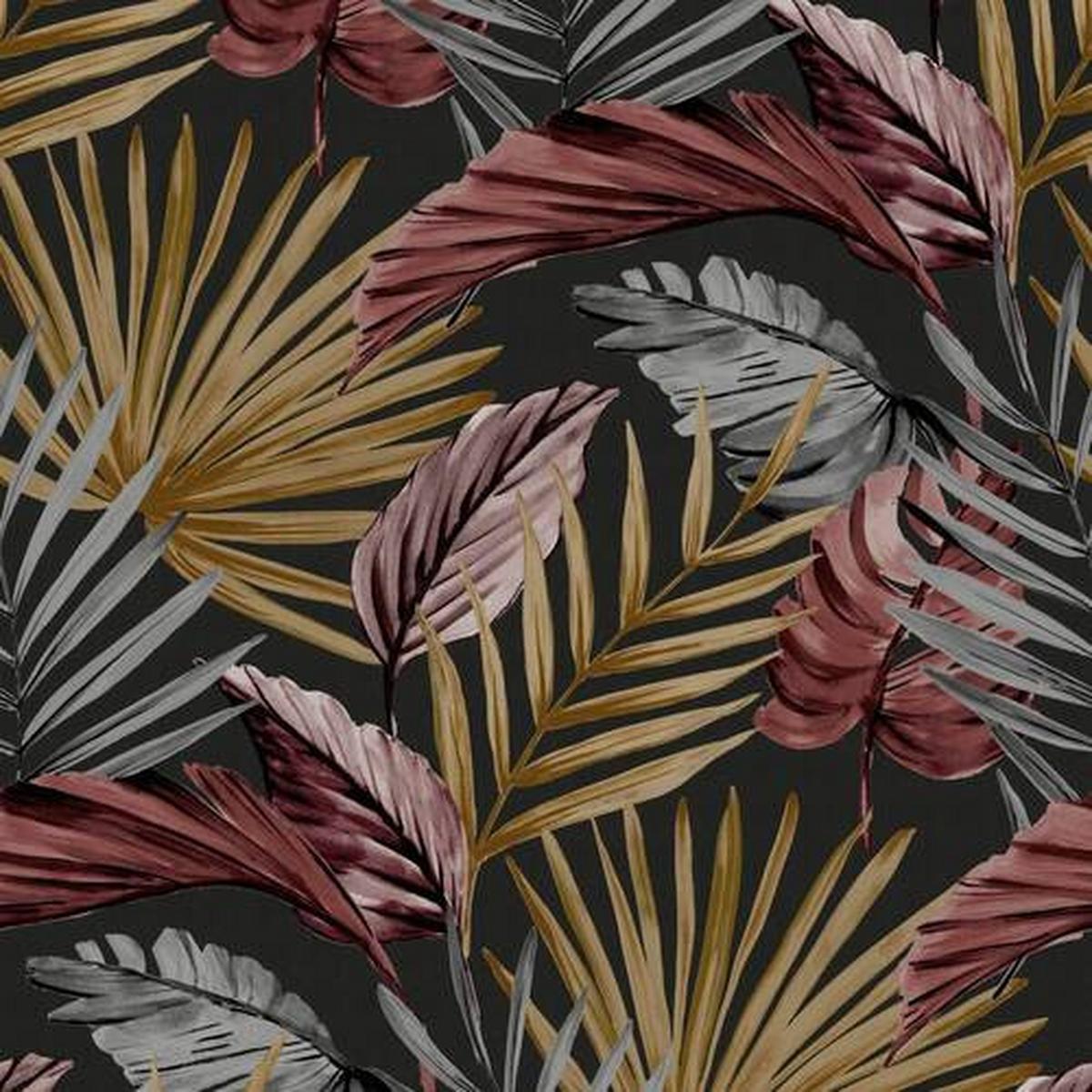 Vliestapete Flow, Schwarz/Rot/Braun - Rot/Schwarz, Basics, Papier/Kunststoff (52/1005cm)